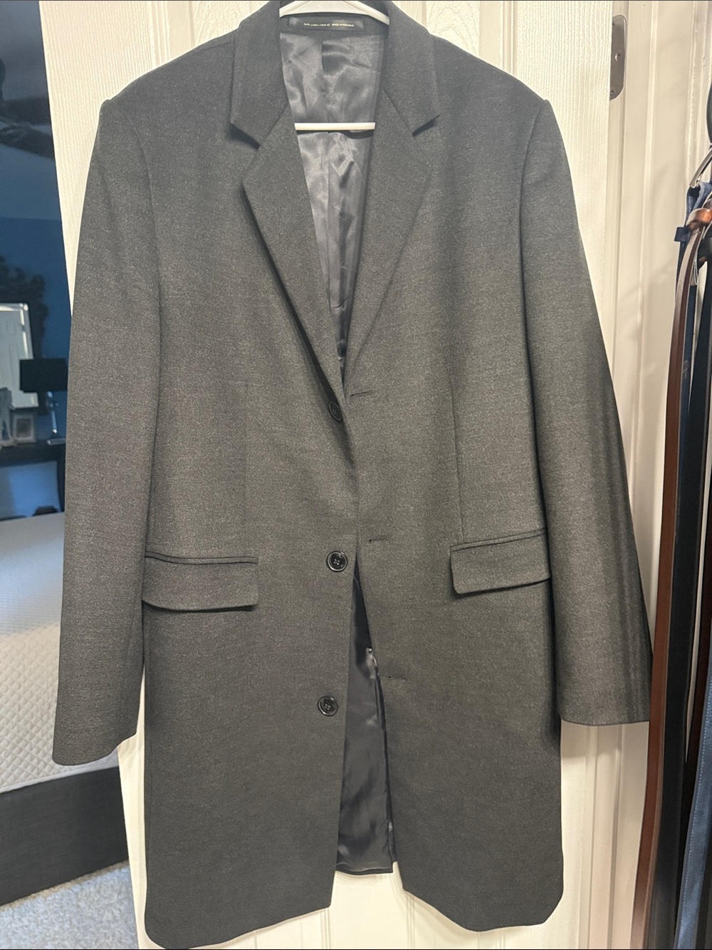 Zara Men's Dark Charcoal Single-Breasted Sport Coat. Size Large